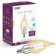 Feit Electric CFC40/927CA/FIL/AG 40 Watt Equivalent WiFi Dimmable, No Hub Required, Alexa or Google Assistant, Flame Tip Filament Chandelier LED Smart Light Bulb, 4.3