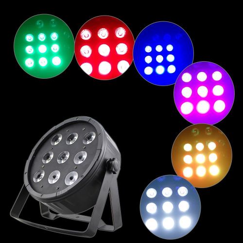  Feiuruhf Stage Lights, 9 LED Par Stage Lighting DMX512 Disco DJ Xmas Lights RGBW Beam Spotlight Strobe Lights Sound Activated Color Rotating for Home Birthday Wedding Show Karaoke DJ Partie