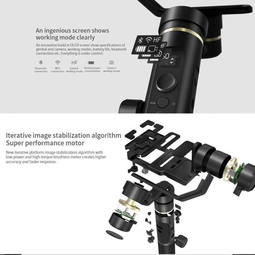 FeiyuTech G6 Plus 3-Axis Handheld Gimbal Stabilizer for Smartphone,Gopro,Canon Sony Micro Single,Including Extension Rod (G6 Plus with Extension Rod)