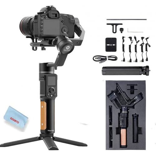  FeiyuTech AK2000C Gimbal Camera Handheld Stabilizer with OLED Touch Screen Compatible for DSLR Camera Sony A9/A7series a6300 Canon M50 EOS R Panasonic Nikon Fujifilm 4.85 lb Payloa