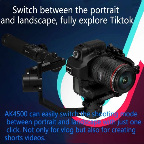  FeiyuTech AK4500 3-Axis Gimbal Stabilizer Payload 4.6 KG for Mirrorless & DSLR Camera for Sony A7M3 A7R3,Canon 1DX 6D 5D IV,Panasonic GH5 GH5S,Nikon D850(with Rmote Control /Follow