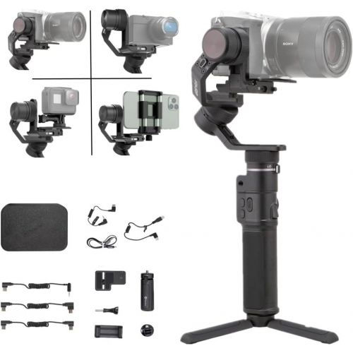  FeiyuTech G6 Max Camera Gimbal Stabilizer for Lightweight Mirrorless/Action/Pocket Camera,Smartphone,SonyZV1 a6300/a6500 Canon 200D M50 Panasonic,GoproHero 8/7/6/5,iOS/Android app,