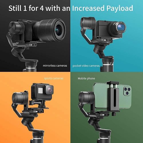  FeiyuTech G6 Max [Official] 3-Axis Handheld Gimbal Stabilizer for Mirrorless Cameras/Pocket/Action Camera&Smartphone for Canon 200D Sony ZV1 Panasonic GH4 GoPro 10/9 (Uncontrollabl
