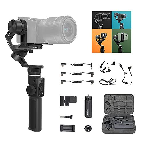  FeiyuTech G6 Max [Official] 3-Axis Camera Gimbal Stabilizer for Small Mirrorless/Pocket/Action Camera/Smartphone,fits Canon 200D M50 Sony ZV1 a6500 Panasonic GH4 GoPro Hero 8 7 iPh