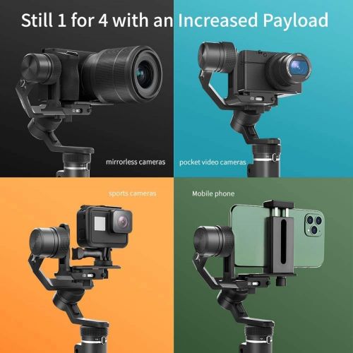  FeiyuTech G6 Max [Official] 3-Axis Camera Gimbal Stabilizer for Small Mirrorless/Pocket/Action Camera/Smartphone,fits Canon 200D M50 Sony ZV1 a6500 Panasonic GH4 GoPro Hero 8 7 iPh