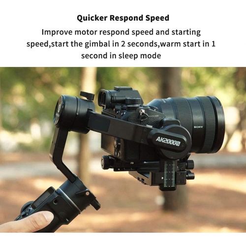  FeiyuTech AK2000S [Official] Camera Stabilizer,Handheld 3 Axis DSLR Mirrorless Camera Gimbal, 4.85lbs Payload,Pull Focus,Zoom for Canon Sony Panasonic Fujifilm Nikon