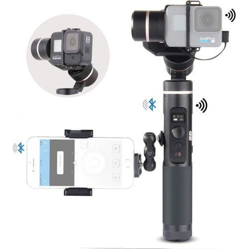  FeiyuTech Feiyu G6 Kit 3-Axis Action Camera Gimbal Stabilizer for GoPro Hero 8 Hero 7, Splash Proof Selfie Stick Gimbal for Go pro Hero 6 5 Yi cam 4K, with MiniTripod Phone Clip Hero 8 Adapt