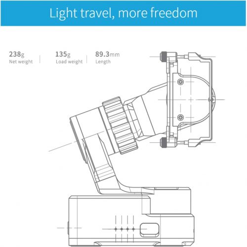  FeiyuTech WG2X 3-Axis Gimbal Stabilizer for GoPro Hero 8(Fixture)/7/6/5/4, DJI Osmo Action, AEE, SJCAM Sporta Action Camera Wearable Stabilizer Gimbal,Official-Authorized