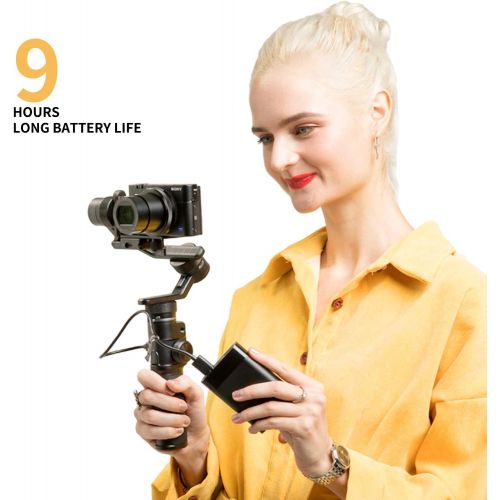  FeiyuTech G6 Max Camera Gimbal Stabilizer for Lightweight Mirrorless/Action/Pocket Camera/Smartphone for Sony a6300/a6500 Canon eos 200D M50,GoproHero 8765,Bluetooth,app,Official-A