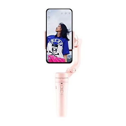  FeiyuTech VLOGpocket 3-Axis Handheld Gimbal Foldable Stabilizer for iPhone 11 iPhone X 8 7 Plus,Samsung,Huawei,XIAOMI and Other Smartphones with Mini Tripod,Pink