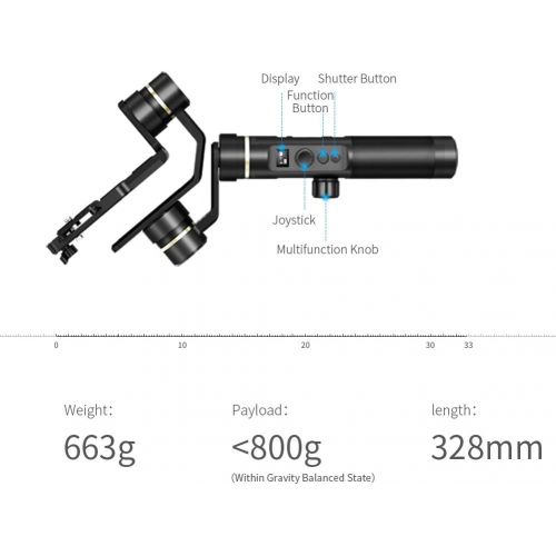  FeiyuTech G6 Plus 3-Axis Handheld Gimbal Stabilizer,Fits Mirrorless Camera, Pocket Camera, GoPro DJI OSMO Action Camera, Smartphone,Payload 3.3 lb,Splashproof