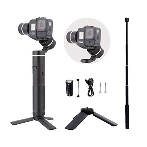  FeiyuTech G6 Updated Version (V2) Splash-Proof Handheld stabilizer Gimbal Compatible for Hero 8 7 6 5 4 3, Sony RX0, Yi 4K, AEE Action Camera, Adapted to Hero 8 with Tripod (G6 V2)