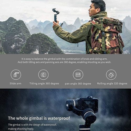  FeiyuTech G6 Updated Version (V2) Splash-Proof Handheld stabilizer Gimbal Compatible for Hero 8 7 6 5 4 3, Sony RX0, Yi 4K, AEE Action Camera, Adapted to Hero 8 with Tripod (G6 V2)