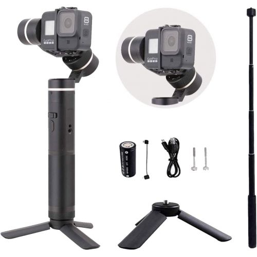  FeiyuTech G6 Updated Version (V2) Splash-Proof Handheld stabilizer Gimbal Compatible for Hero 8 7 6 5 4 3, Sony RX0, Yi 4K, AEE Action Camera, Adapted to Hero 8 with Tripod (G6 V2)