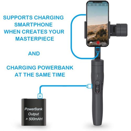  Feiyutech Vimble 2S 3-Axis Smartphone Gimbal Handheld Stabilizer 180mm Extendable Pole Tripod foriPhone X,iPhone XR,iPhone Xs,iPhone 8,iPhone7Plus,Huawei P9,Samsung S8+S9 Plus,XIAO