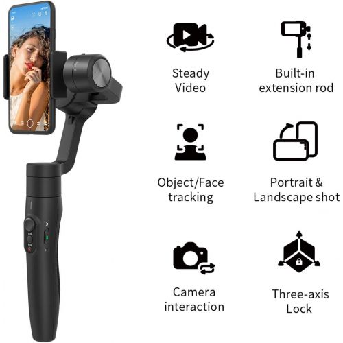  Feiyutech Vimble 2S 3-Axis Smartphone Gimbal Handheld Stabilizer 180mm Extendable Pole Tripod foriPhone X,iPhone XR,iPhone Xs,iPhone 8,iPhone7Plus,Huawei P9,Samsung S8+S9 Plus,XIAO