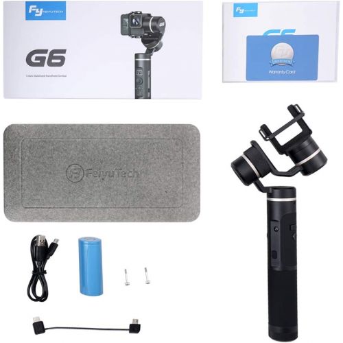  FeiyuTech G6 3-Axis Handheld Gimbal,Fits GoPro Hero 8/Hero 7/Hero 6/Hero 5/Hero 4/Hero 3/Sony RX0,Comes with Mini Tripod and Lateral Smartphone Holder