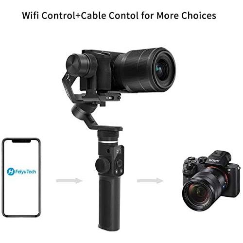  FeiyuTech G6 Max 3-Axis Handheld Gimbal Stabilizer (G6 Plus Upgrade Ver) for Mirrorless Camera Like Sony a7 w/Short Lens,Action Camera Gopro,Smart Phone iPhone 11 Pro Max 8,1.2Kg P