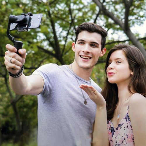  FeiyuTech VLOG Pocket Handheld Gimbal Stabilizer Foldable Pocket-Size 3-Axis with One Key Orientation Toggle Face/Object Tracking for iPhone 11 Pro Max and Smartphone (Black)