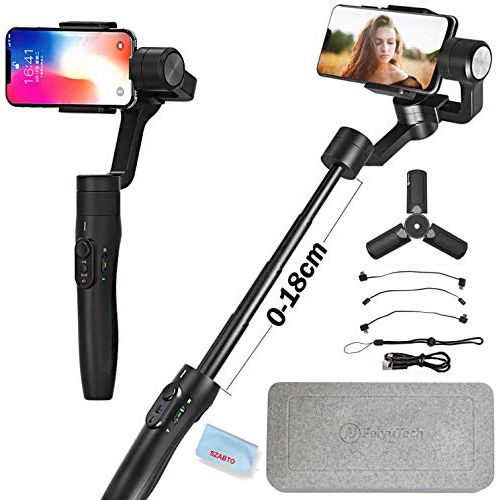  FeiyuTech Vimble2S 3-Axis Handheld Gimbal Stabilizer Compatibe with Smartphone iPhone 11 X 8 7/Samsung Note 8 Note7 with18 cm Extendable Handheld, Object Tracking,Time-Lapse Photog