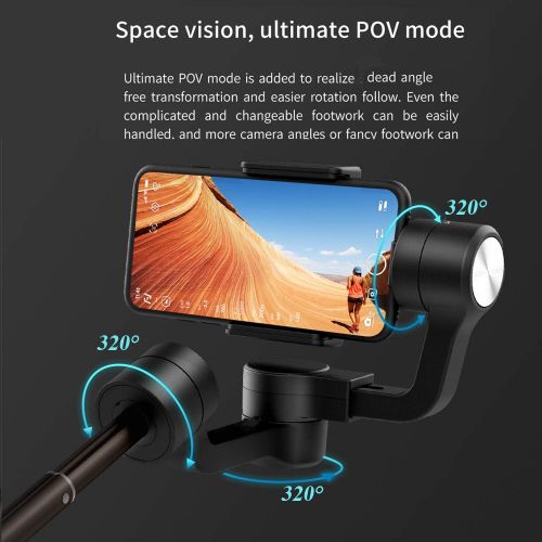  FeiyuTech Vimble2S 3-Axis Handheld Gimbal Stabilizer Compatibe with Smartphone iPhone 11 X 8 7/Samsung Note 8 Note7 with18 cm Extendable Handheld, Object Tracking,Time-Lapse Photog