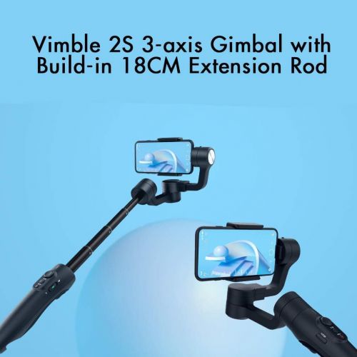  FeiyuTech Vimble 2S Smartphone Gimbal, 18cm Extendable Stabilizer Gimble for iPhone 12/Pro/Max and Android Phones Dolly Zoom Selfie-Stick Remote Control with FeiyuOn App (Vimble2S)