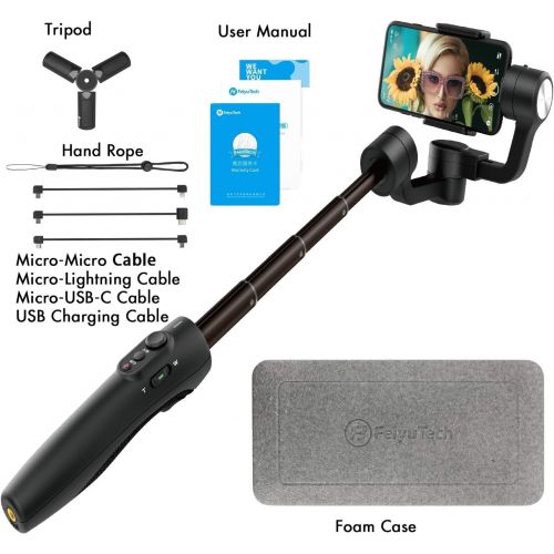  FeiyuTech Vimble 2S Smartphone Gimbal, 18cm Extendable Stabilizer Gimble for iPhone 12/Pro/Max and Android Phones Dolly Zoom Selfie-Stick Remote Control with FeiyuOn App (Vimble2S)