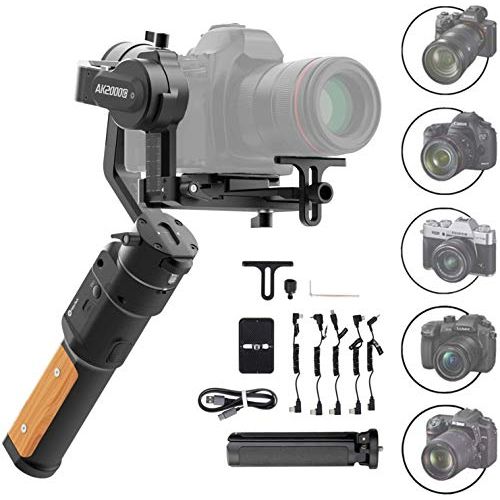  FeiyuTech AK2000C Gimbal 3-Axis Handheld Stabilizer for Mirrorless/DSLR Cameras Like Sony a9/a7/A6300/A6400,CANON EOS R,M50,80D,Panasonic GH4,GH5,Nikon Z7,FUJIFILM XT4/XT3,4.85 lb