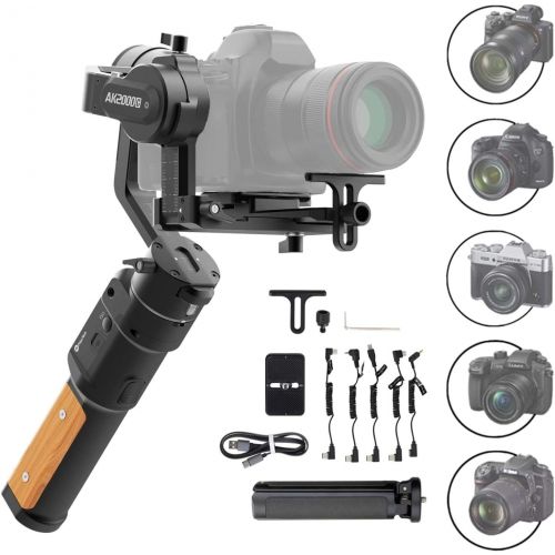  FeiyuTech AK2000C Gimbal 3-Axis Handheld Stabilizer for Mirrorless/DSLR Cameras Like Sony a9/a7/A6300/A6400,CANON EOS R,M50,80D,Panasonic GH4,GH5,Nikon Z7,FUJIFILM XT4/XT3,4.85 lb