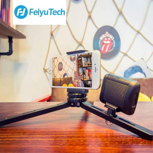  FeiyuTech V4 Aluminum Alloy Universal Portable Tripod with 1/4 Screw Mount Folding Handle Grip Desktop Stand Tabletop Stand for Gimbal Stabilizer DSLR Mirrorless Camera Gopro Actio