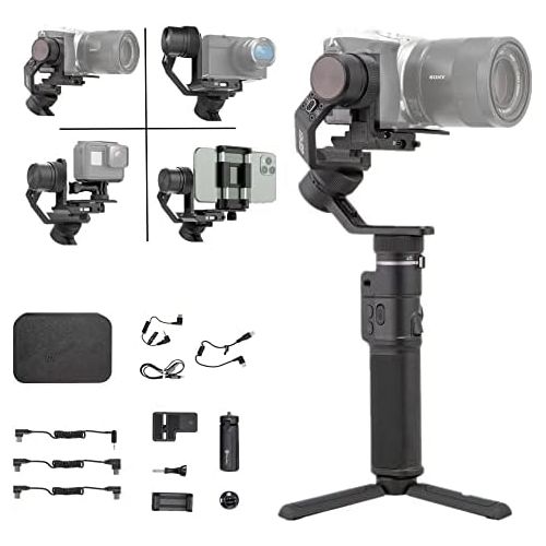  FeiyuTech G6 Max Camera Gimbal Stabilizer for Lightweight Mirrorless/Action/Pocket Camera,Smartphone,SonyZV1 a6300/a6500 Canon 200D M50 Panasonic,GoproHero 8/7/6/5,iOS/Android app,