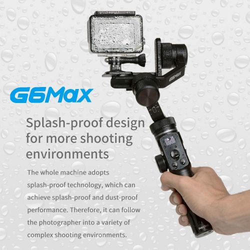  FeiyuTech G6 Max 3-Axis Camera Gimbal Stabilizer for Small Mirrorless/Pocket/Action Camera/Smartphone for Sony a6300/a6500 α7SII RX100 Gopro 9/8/7/6/5 iPhone 12 Samsung S10+, 2.65l