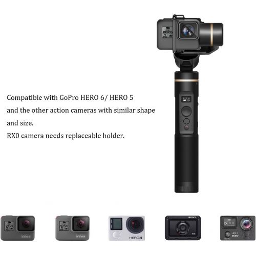  FeiyuTech Feiyu G6 Kit 3-Axis Action Camera Gimbal Stabilizer for GoPro Hero 8 Hero 7, Splash Proof Selfie Stick Gimbal for Go pro Hero 6 5 Yi cam 4K, with MiniTripod Phone Clip Hero 8 Adapt