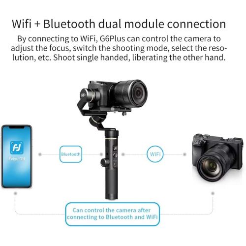  3-axis Stabilizer Smartphone Gimbal for iPhone 12/11 pro Max 8/7 Action Camera Gopro Hero 9/8/7 Samsung Huawei, Sony A6400 A6500 etc. FeiyuTech G6 Plus Handheld