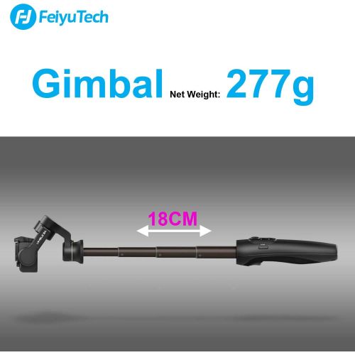  FeiyuTech 3-Axis Action Camera Gimbal Stabilizer for GoPro Hero 8/7/6/5, WiFi Connection, Handheld Gimbal Selfie Stick for SJCAM YI-CAM, 18cm Extendable Pole Portrait Mode with Tripod FeiyuT