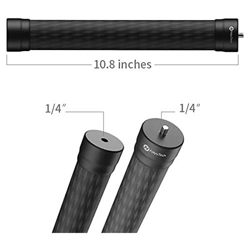  Multi-Functional Pole Carbon Extension Bar 11 inches,1/4 Hole for Camera Gimbal Stabilizer, fits FeiyuTech AK2000C/SCORP/SCORP PRO/G6 MAX/G6/G6 Plus/G5GS/WG2X/AK2000/AK2000S/AK4000