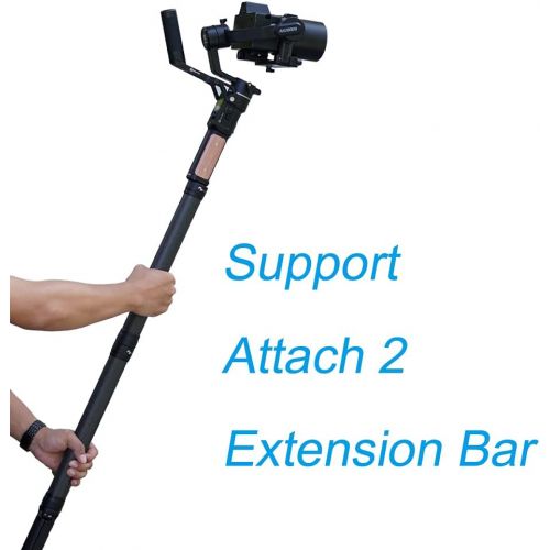  Multi-Functional Pole Carbon Extension Bar 11 inches,1/4 Hole for Camera Gimbal Stabilizer, fits FeiyuTech AK2000C/SCORP/SCORP PRO/G6 MAX/G6/G6 Plus/G5GS/WG2X/AK2000/AK2000S/AK4000