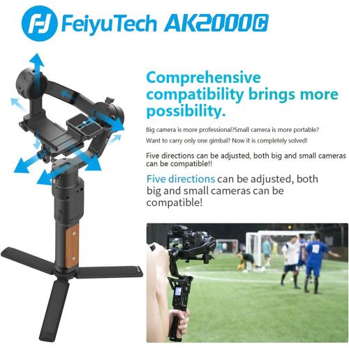  Gimbal Stabilizer for Mirrorless DSLR Cameras Compatible with Sony a9 a7 A6300 A6400,Canon EOS R M50 80D G7 Nikon Z7 Z50 FUJIFILM XT-200 XT4 XT3,Panasonic GH4 GH5 Feiyutech AK2000C