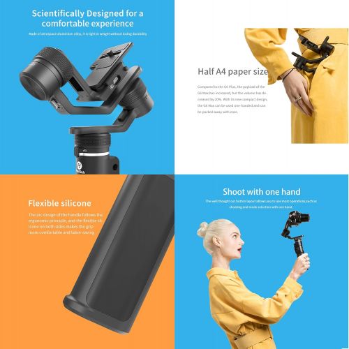  FeiyuTech G6 Max 3-Axis Stabilizer for Mirrorless/Pocket/Action Camera/Smartphone iPhone for Sony a6300 A7RIII Canon EOS M6 Panasonic GH4 Fujifilm XT 20 h1 Camera Gimbal