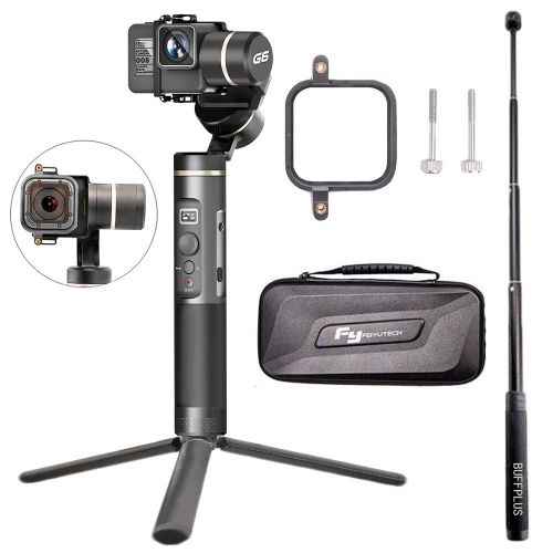  FeiyuTech G6 3-Axis Handheld Gimbal for GoPro Hero 6543Session, Sony RX0, Yi Cam 4K, AEE Action Cameras and Other Similar-Sized Cams Splash Proof (Tripod and Extension Pole Inc