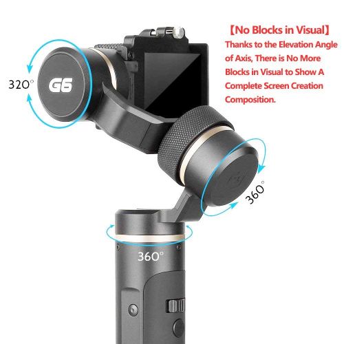  FeiyuTech G6 3-Axis Handheld Gimbal for GoPro Hero 6543Session, Sony RX0, Yi Cam 4K, AEE Action Cameras and Other Similar-Sized Cams Splash Proof (Tripod and Extension Pole Inc