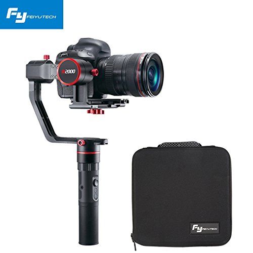  YaeCCC FeiyuTech Feiyu a2000 3 Axis Camera Stabilizer Compatible with Canon 5D IV III Series, Sony A7 A7R A7S II Series, Sony a6500, A7 Series, Panasonic GH4 GH5, Payload: 250-2500g Carry
