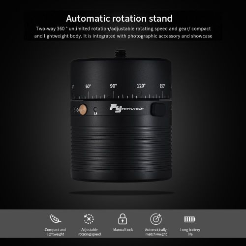  FeiyuTech Motorized Panoramic Time Lapse Tripod Head Rotator Autorotation Stand with Variable SpeedDirectionfor GoPro Hero for iPhone X876s Plus for DLSR Camera With Andoer Cl