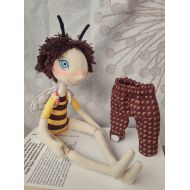 FelThink Handmade natural bee doll, bumble bee doll, bumble bee boy, handmade bumble bee doll, Rag doll, Handmade rag doll, Rag bee doll,Spring doll