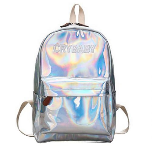  Felice Holographic Laser Backpack Big Capacity Casual Travel Backpack School Bag (silver)