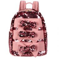 Felice Women Girls Cute Bling Sequins Backpack Daypack Kindergartner School Bag with Bowknot (pink)