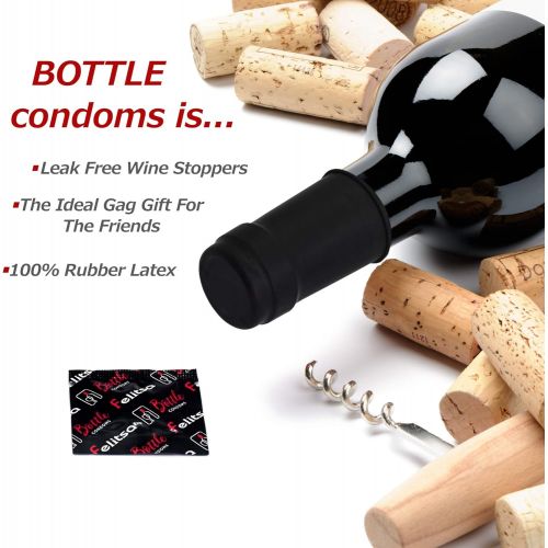  [아마존베스트]Felitsa Bottle Stopper - Bottle Condoms for Beverages - Bachelorette Party and Christmas Novelty Gag Gift - 6 Pack