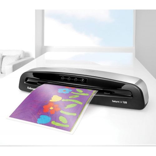  [아마존베스트]Fellowes 5736601 Laminator Saturn3i 125, 12.5 inch, Rapid 1 Minute Warm-up Laminating Machine, with Laminating Pouches Kit