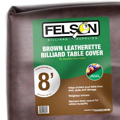  Felson Billiard Supplies 8-Foot Brown Heavy Leatherette Billiard Table Cover