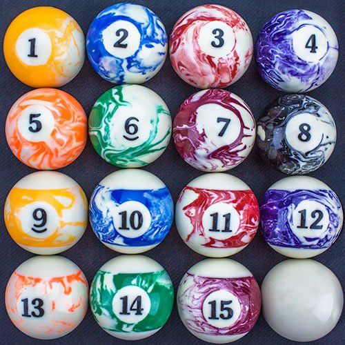  Felson Billiard Supplies Marbled Pool Table Billiard Ball Set